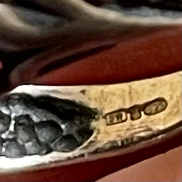 Green rose 🌹925 silver cocktail ring size 6. Made in Ireland & hallmark stamps. - Picture 13 of 14